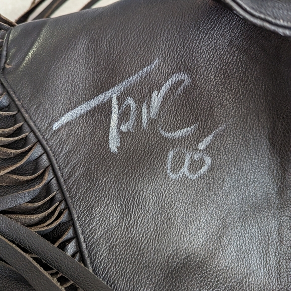 Vintage Fringe Black Leather Jacket with Heavy Metal Musician Autographs - Picture 7 of 13